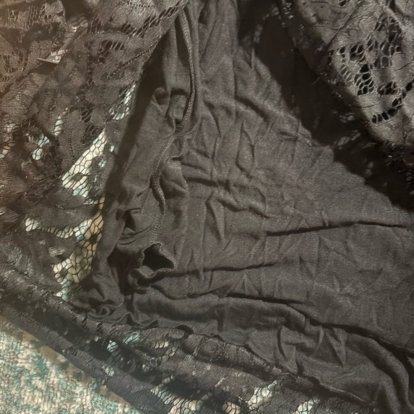 Elegant Black Lace Skirt Biya Johnny Was Maxi NWT Large Boho Lagen Look - Picture 3 of 5